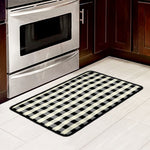 Beige And Black Buffalo Check Print Kitchen Mat