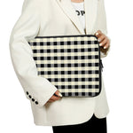 Beige And Black Buffalo Check Print Laptop Sleeve