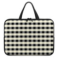 Beige And Black Buffalo Check Print Laptop Sleeve With Handle