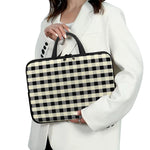 Beige And Black Buffalo Check Print Laptop Sleeve With Handle