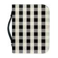 Beige And Black Buffalo Check Print Leather Bible Cover