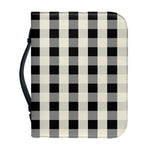 Beige And Black Buffalo Check Print Leather Bible Cover