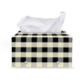 Beige And Black Buffalo Check Print Leather Tissue Box Cover