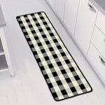Beige And Black Buffalo Check Print Long Kitchen Mat