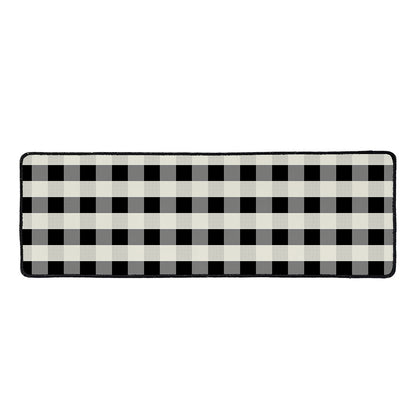 Beige And Black Buffalo Check Print Long Kitchen Mat