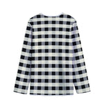 Beige And Black Buffalo Check Print Long Sleeve Short Coat
