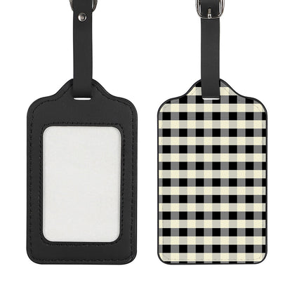 Beige And Black Buffalo Check Print Luggage Tag