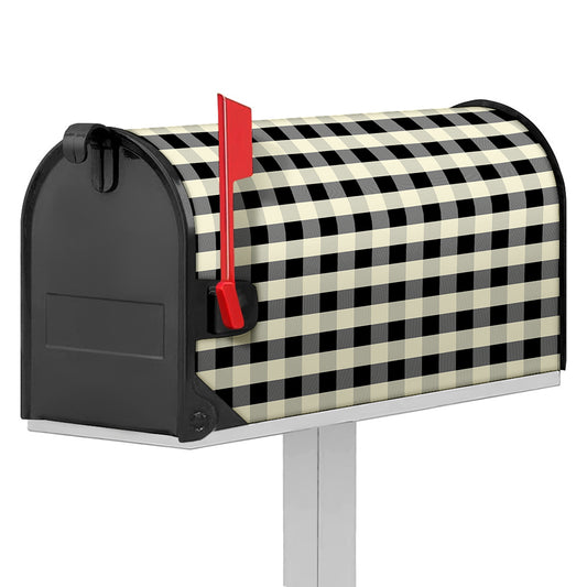 Beige And Black Buffalo Check Print Mailbox Cover