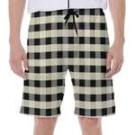 Beige And Black Buffalo Check Print Men's Beach Shorts