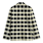 Beige And Black Buffalo Check Print Men's Blazer