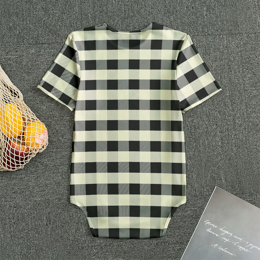 Beige And Black Buffalo Check Print Men's Bodysuit