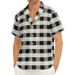 Beige And Black Buffalo Check Print Men's Deep V-Neck Shirt