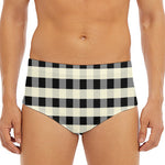 Beige And Black Buffalo Check Print Men's Triangle Swim Briefs