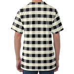 Beige And Black Buffalo Check Print Men's Velvet T-Shirt