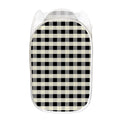Beige And Black Buffalo Check Print Mesh Laundry Hamper