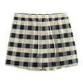 Beige And Black Buffalo Check Print Mesh Shorts
