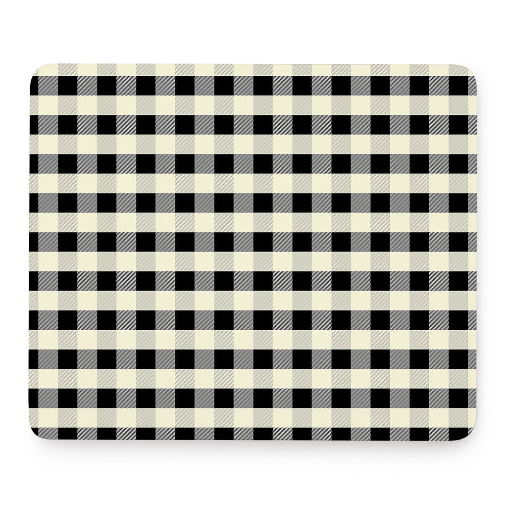 Beige And Black Buffalo Check Print Mouse Pad