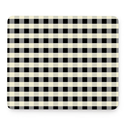 Beige And Black Buffalo Check Print Mouse Pad