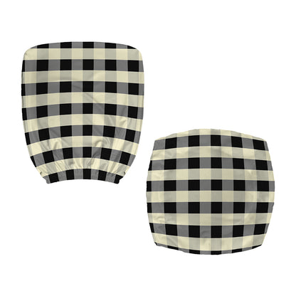 Beige And Black Buffalo Check Print Office Chair Cover