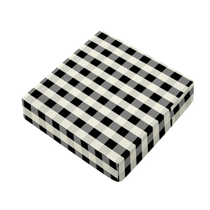Beige And Black Buffalo Check Print Outdoor Seat Cushion Cover