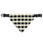Beige And Black Buffalo Check Print Over The Collar Dog Bandana