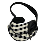 Beige And Black Buffalo Check Print Pet Sling Carrier