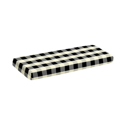 Beige And Black Buffalo Check Print Piano Keyboard Cover