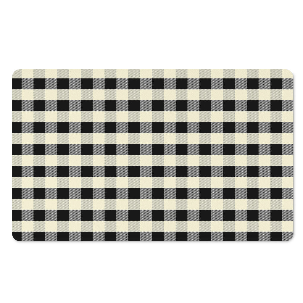 Beige And Black Buffalo Check Print Polyester Doormat