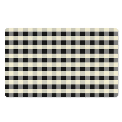 Beige And Black Buffalo Check Print Polyester Doormat