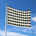 Beige And Black Buffalo Check Print Polyester Flag