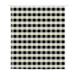 Beige And Black Buffalo Check Print Polyester Shower Curtain