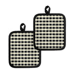 Beige And Black Buffalo Check Print Pot Holders