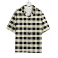 Beige And Black Buffalo Check Print Rayon Hawaiian Shirt