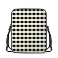 Beige And Black Buffalo Check Print Rectangular Crossbody Bag