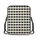 Beige And Black Buffalo Check Print Rectangular Crossbody Bag