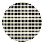 Beige And Black Buffalo Check Print Round Blanket