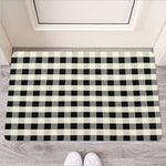 Beige And Black Buffalo Check Print Rubber Doormat