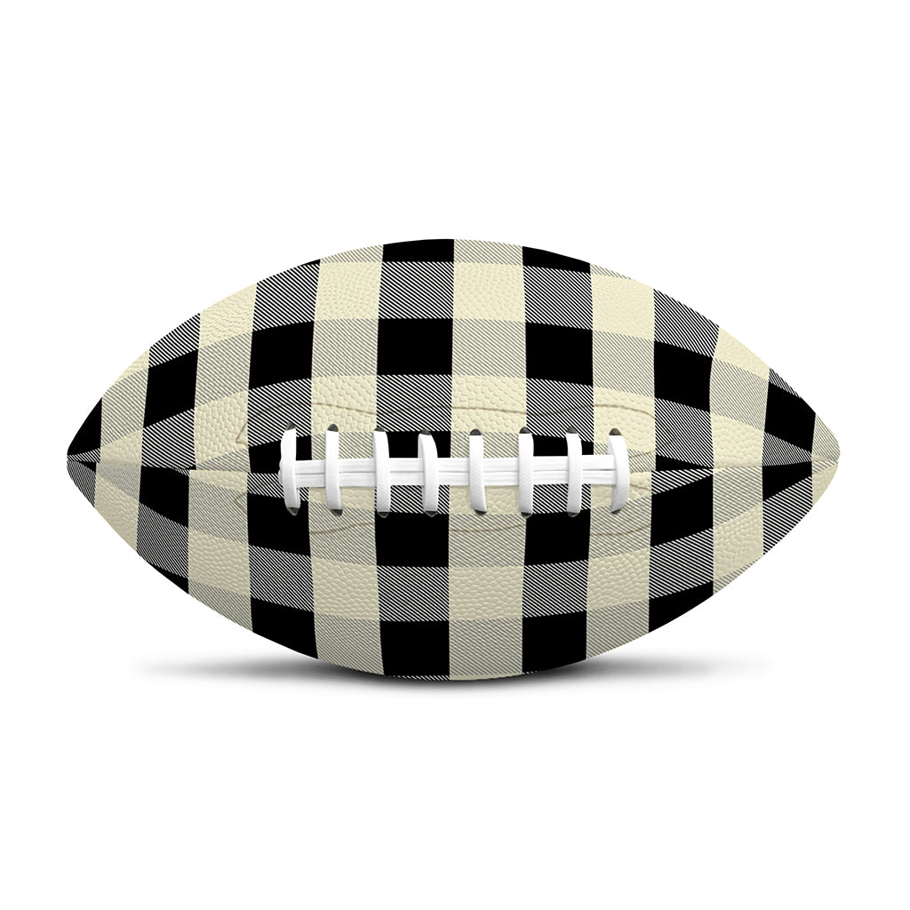 Beige And Black Buffalo Check Print Rugby Ball