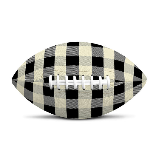 Beige And Black Buffalo Check Print Rugby Ball