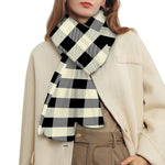 Beige And Black Buffalo Check Print Scarf