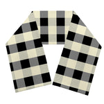 Beige And Black Buffalo Check Print Scarf