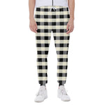 Beige And Black Buffalo Check Print Scuba Joggers