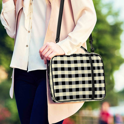 Beige And Black Buffalo Check Print Shoulder Strap Bible Bag