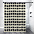 Beige And Black Buffalo Check Print Shower Curtain