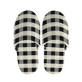 Beige And Black Buffalo Check Print Slippers