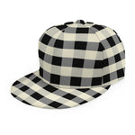 Beige And Black Buffalo Check Print Snapback Cap