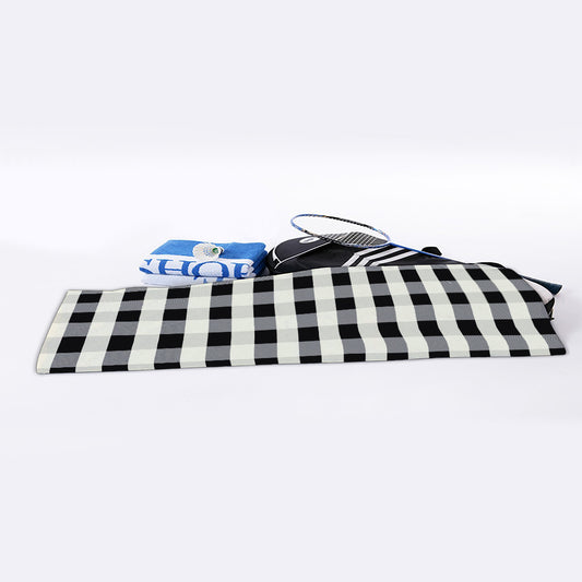 Beige And Black Buffalo Check Print Sports Towel