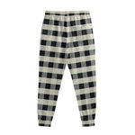 Beige And Black Buffalo Check Print Sweatpants