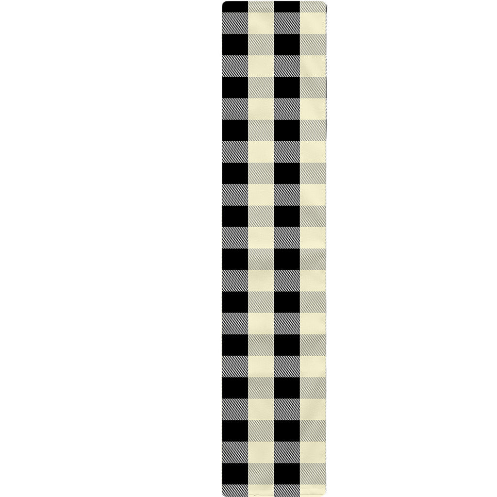 Beige And Black Buffalo Check Print Table Runner