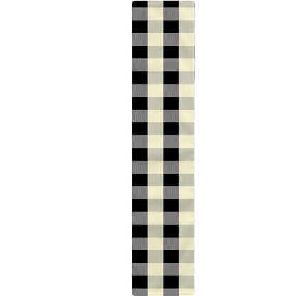 Beige And Black Buffalo Check Print Table Runner